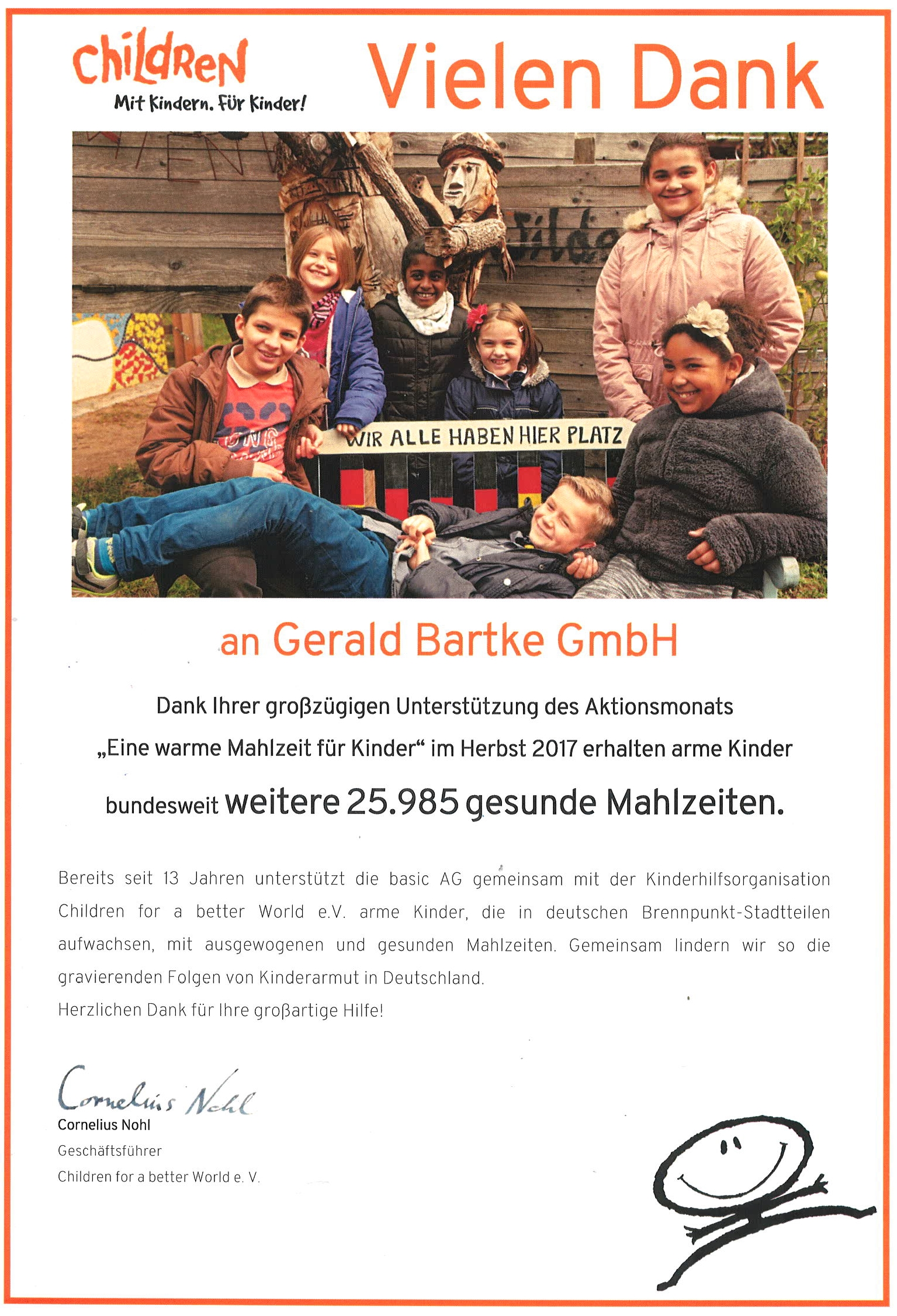 Eine warme Mahlzeit für Kinder